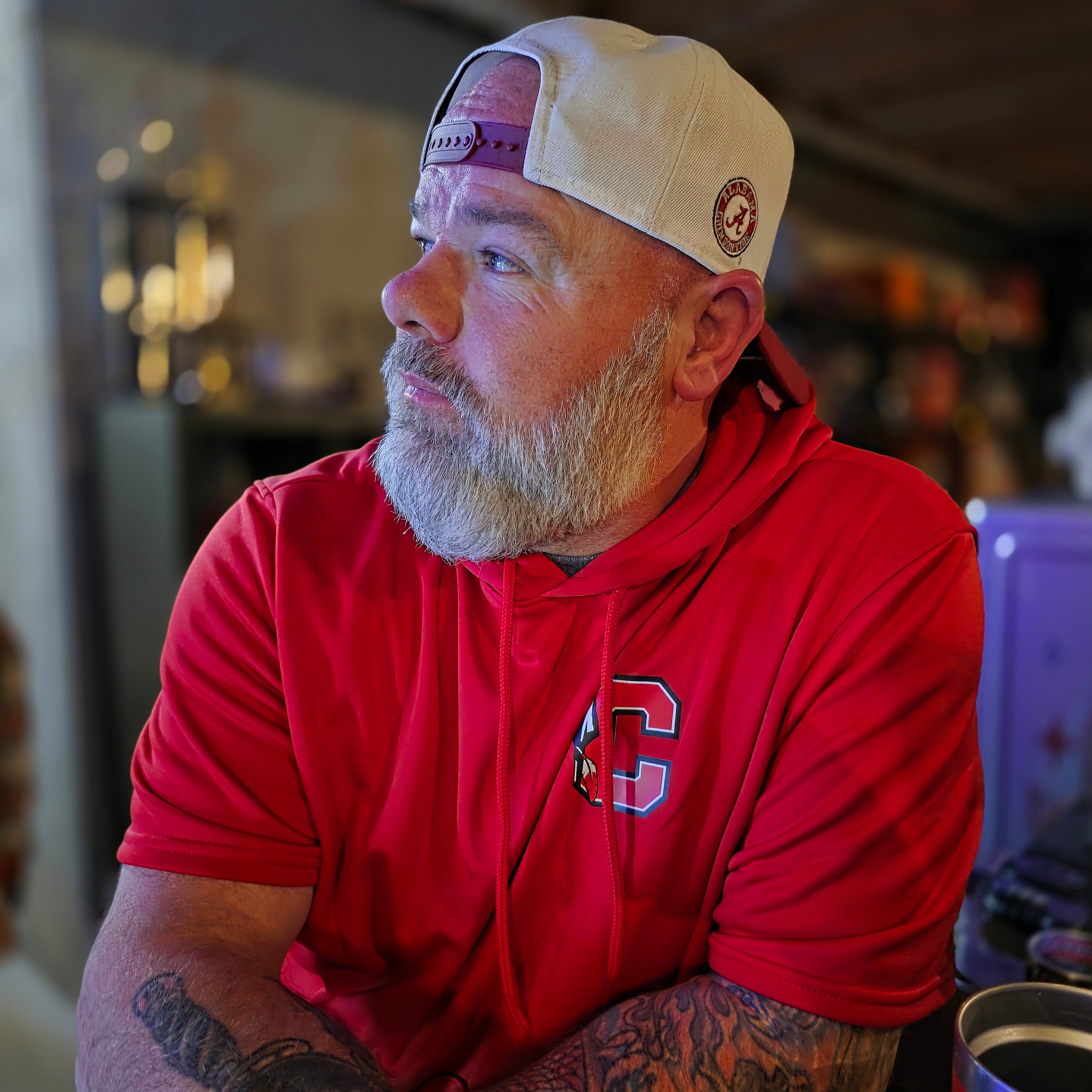 Cherokee Warriors “The Belichick” Short-Sleeve Hoodie – New Arrowhead C Logo