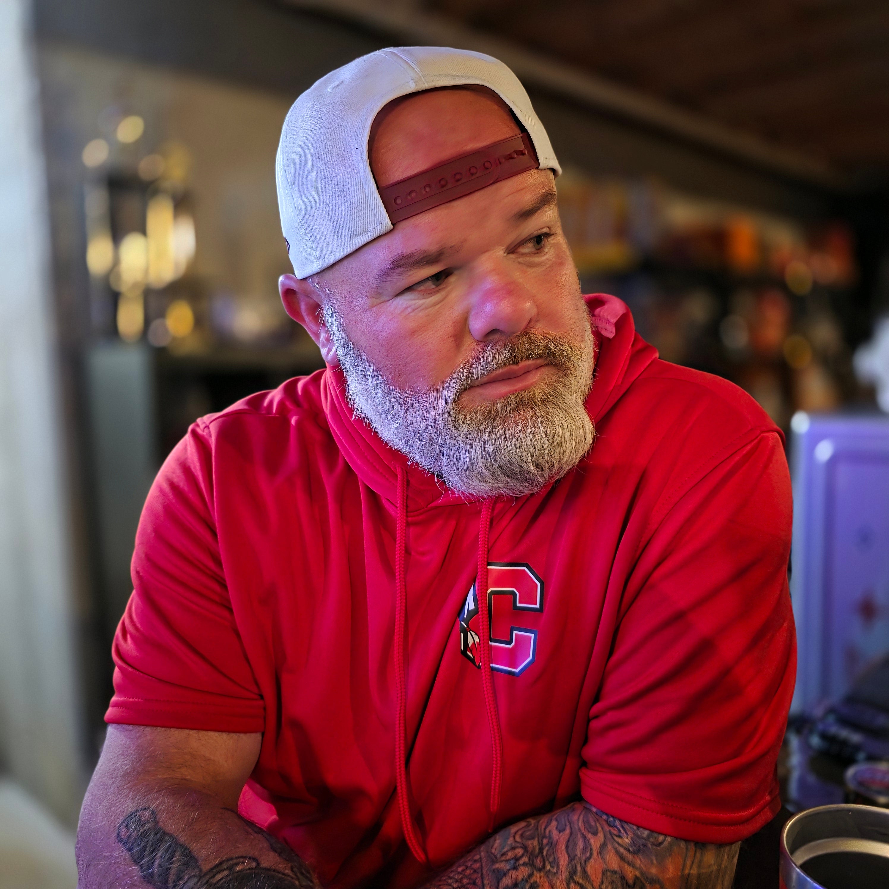 Cherokee Warriors “The Belichick” Short-Sleeve Hoodie – New Arrowhead C Logo