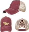 Noles Criss Cross Blank Ponytail Hat - Maroon
