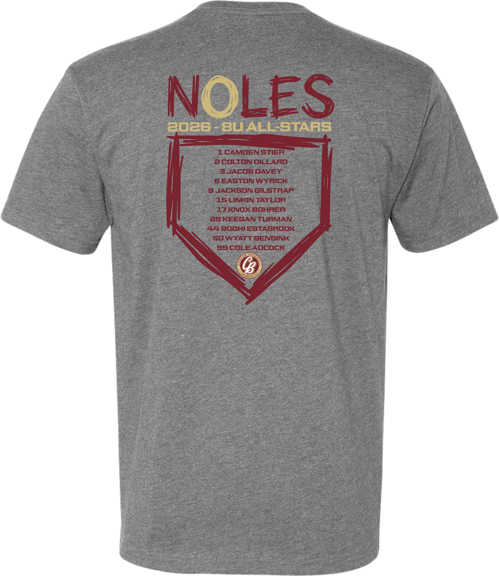Noles 2026 8u Team Roster Tee
