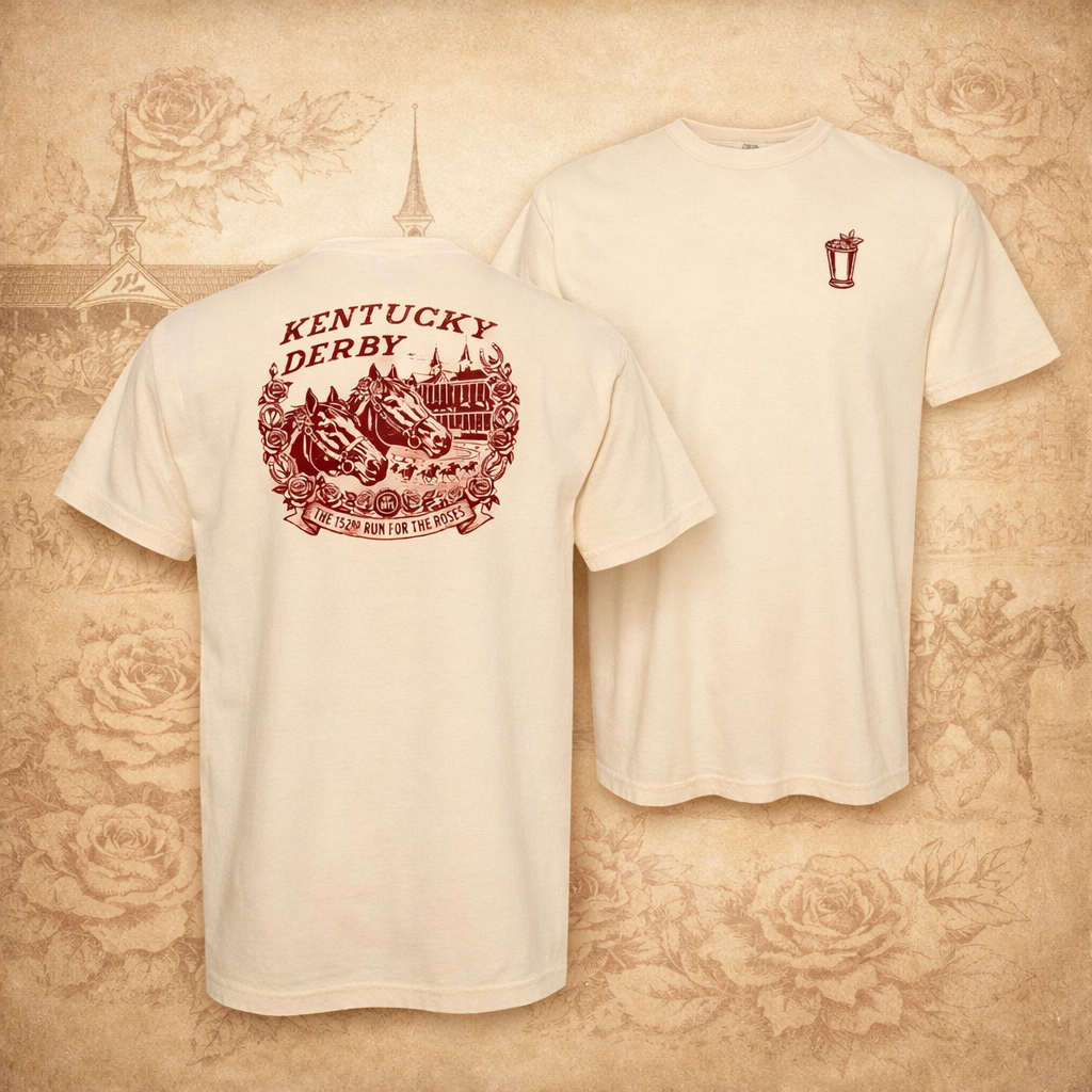 Kentucky Derby Shirt Comfort Colors 1717 Ivory | Vintage Derby Tee | Run for the Roses Shirt | Churchill Downs Inspired | Southern Classic Tee