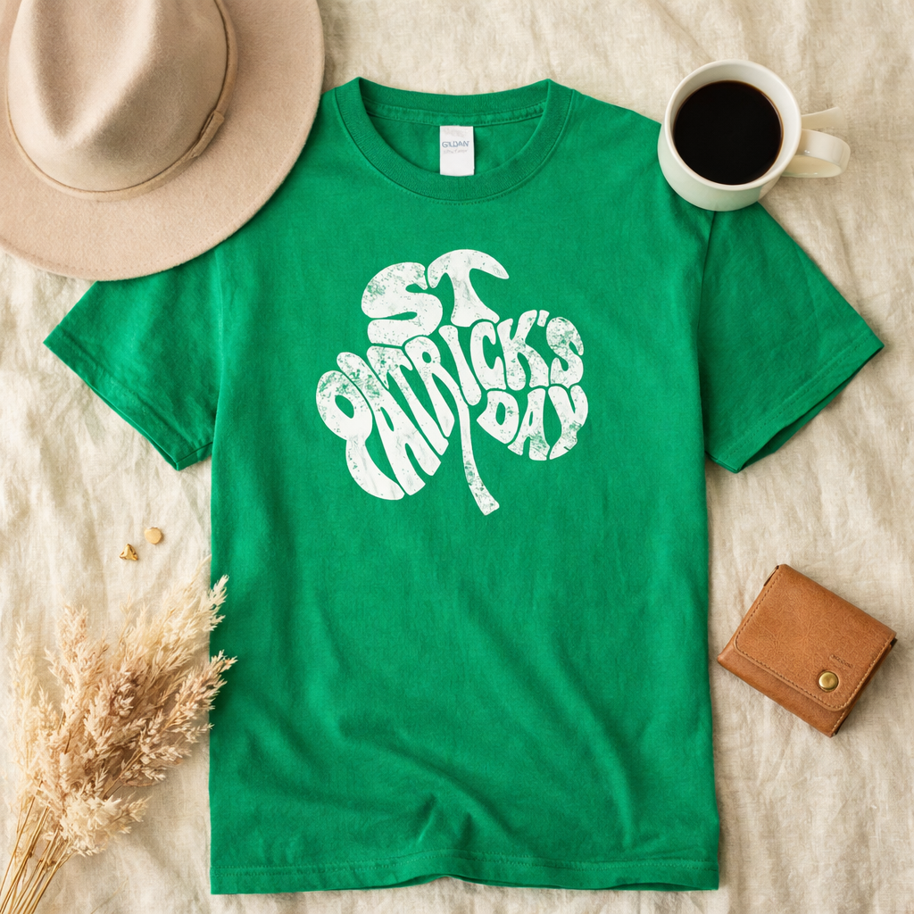 St Patricks Day Shamrock Shirt | Vintage Lucky Clover Graphic Tee | Retro Saint Paddy’s Day Shirt | Irish Holiday T-Shirt