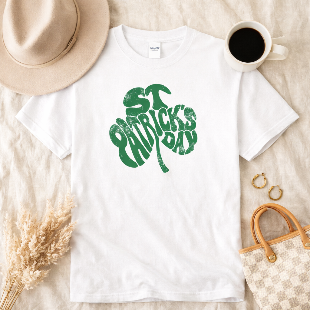 St Patricks Day Shamrock Shirt | Vintage Lucky Clover Graphic Tee | Retro Saint Paddy’s Day Shirt | Irish Holiday T-Shirt