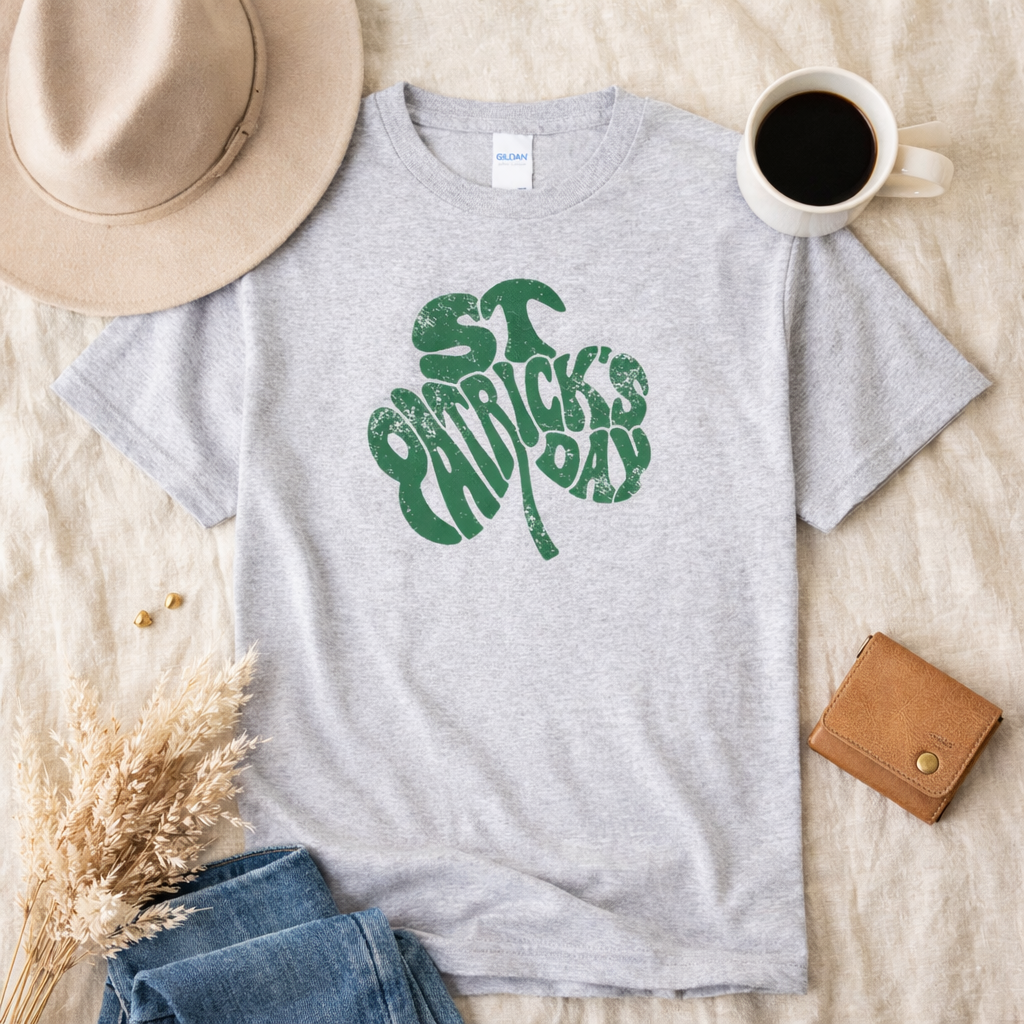St Patricks Day Shamrock Shirt | Vintage Lucky Clover Graphic Tee | Retro Saint Paddy’s Day Shirt | Irish Holiday T-Shirt