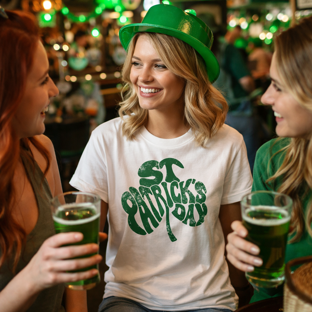 St Patricks Day Shamrock Shirt | Vintage Lucky Clover Graphic Tee | Retro Saint Paddy’s Day Shirt | Irish Holiday T-Shirt