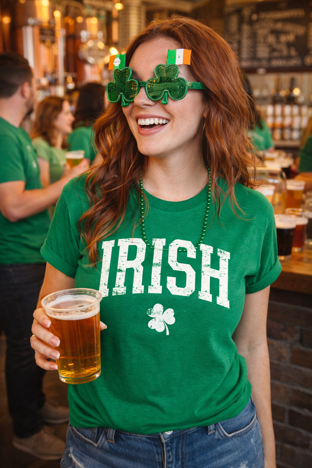 Irish Shamrock Shirt | Vintage Distressed Irish Tee | St Patricks Day Shirt | Lucky Clover Graphic T-Shirt | Irish Pride Green Shirt