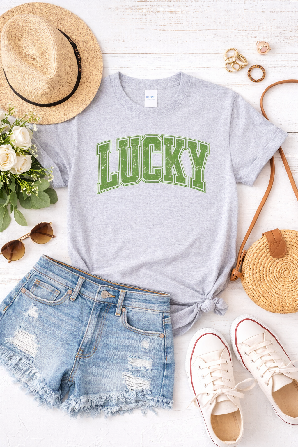Lucky Shirt St Patricks Day Tee | Vintage Distressed Lucky Graphic Shirt | Retro Irish Pub Crawl Shirt | Saint Paddy’s Day Green T-Shirt