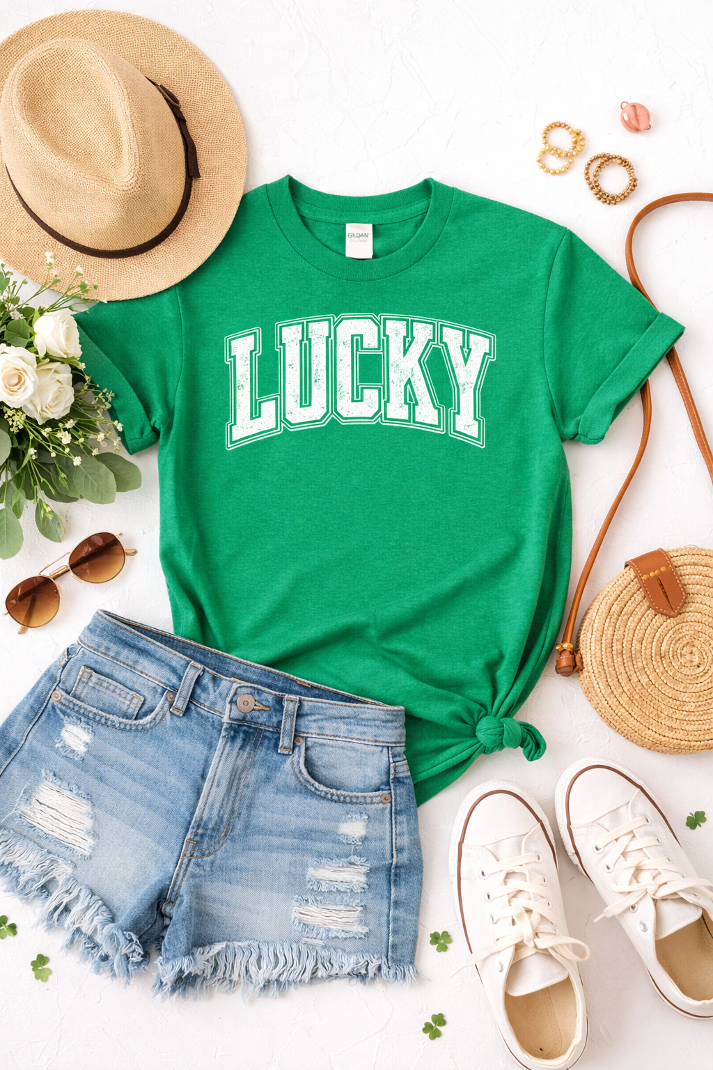 Lucky Shirt St Patricks Day Tee | Vintage Distressed Lucky Graphic Shirt | Retro Irish Pub Crawl Shirt | Saint Paddy’s Day Green T-Shirt