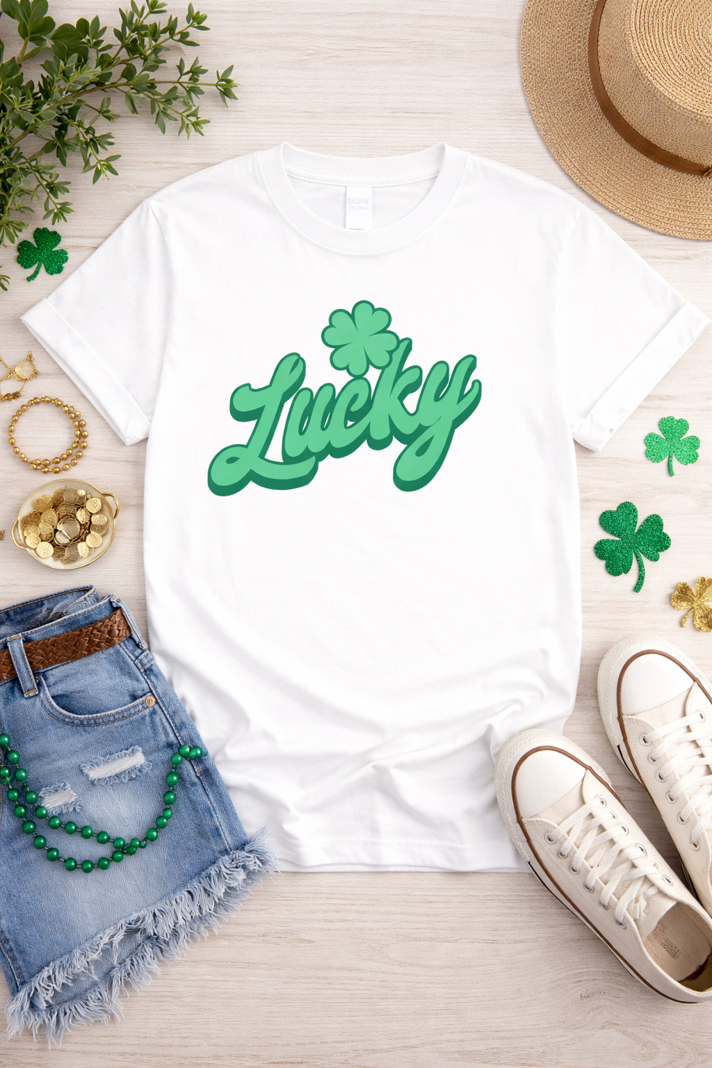 Lucky Shirt for St Patricks Day, Green Lucky Tee, Cute Shamrock Shirt, St Paddy’s Day Graphic Tee, Festive Irish Shirt