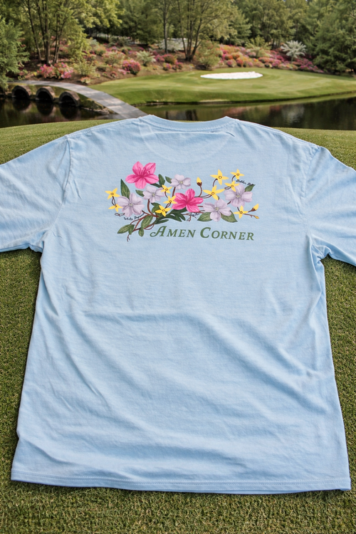Amen Corner Floral Masters-Inspired Comfort Colors Tee – Augusta Golf Garden Party Shirt – Azalea & Dogwood Golf Shirt – Spring Tournament Graphic Tee