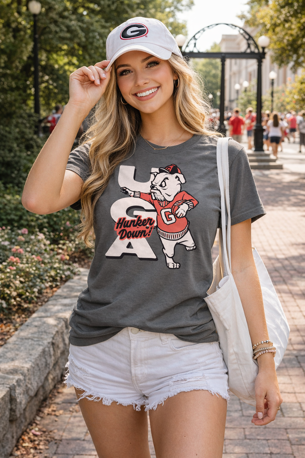 UGA Bulldogs T Shirt | Hunker Down Shirt | Georgia Bulldogs Fan Tee | Vintage Dawgs Game Day Apparel | Comfort Colors