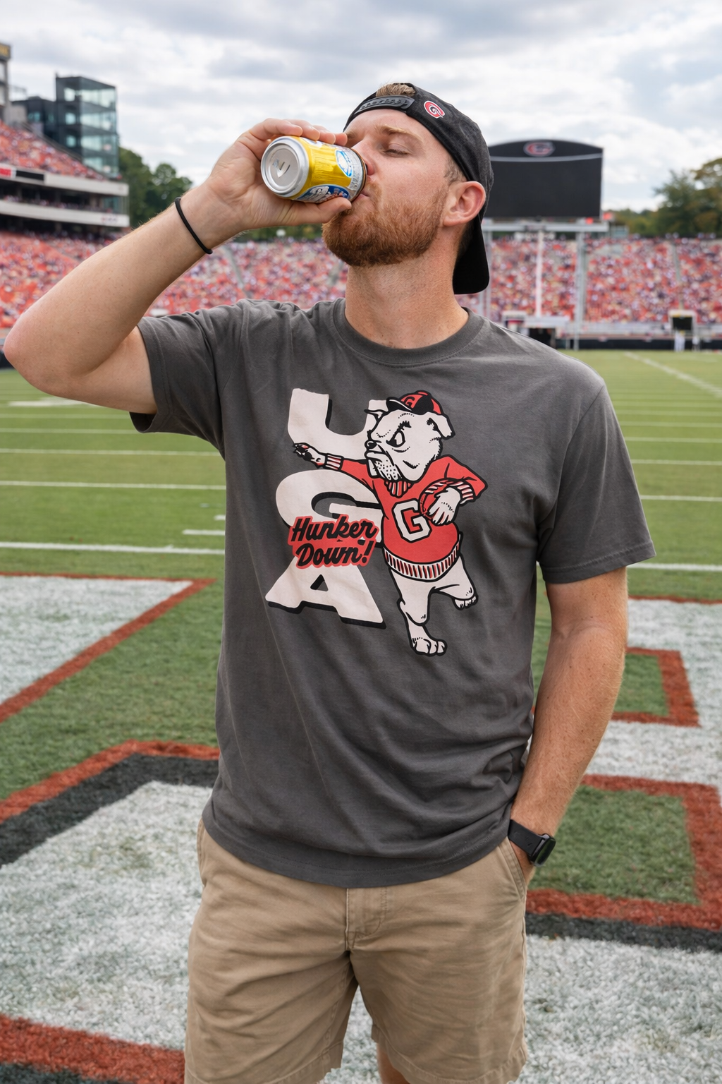 UGA Bulldogs T Shirt | Hunker Down Shirt | Georgia Bulldogs Fan Tee | Vintage Dawgs Game Day Apparel | Comfort Colors
