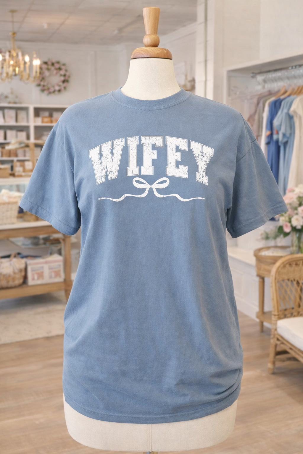 Distressed Wifey Shirt, Gift For My Wife Tee, Newlywed Gift, Bridal Shower Shirt, Honeymoon Outfit, Wedding Gift for Bride