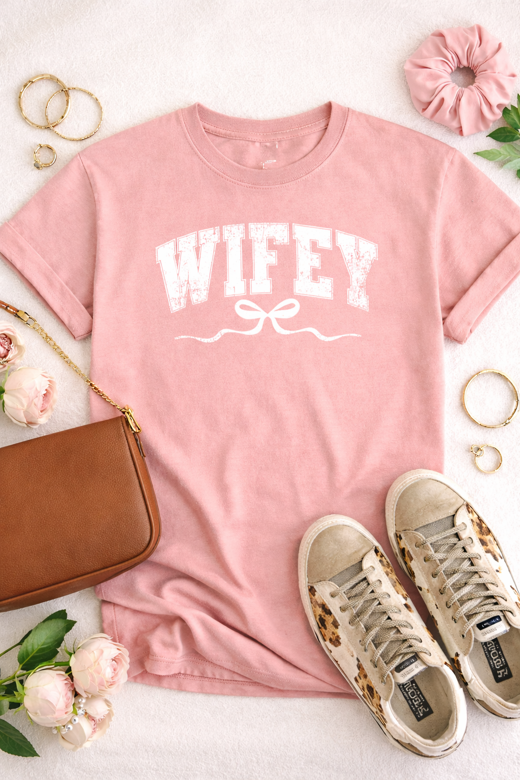 Distressed Wifey Shirt, Gift For My Wife Tee, Newlywed Gift, Bridal Shower Shirt, Honeymoon Outfit, Wedding Gift for Bride