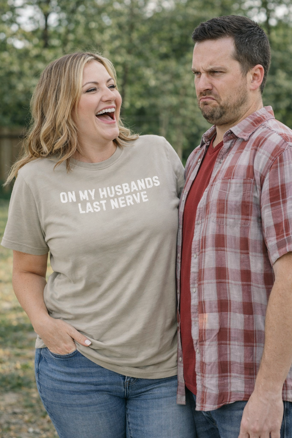 On My Husbands Last Nerve Shirt, Funny Wife Tee, Comfort Colors Shirt, Sassy Marriage Gift, Wife Humor