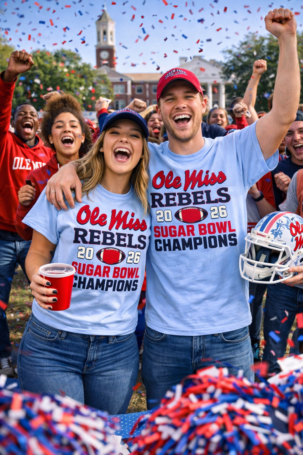 Ole Miss Rebels Sugar Bowl Champs Tee | Mississippi Football Shirt | Rebel Pride Victory Graphic Tee