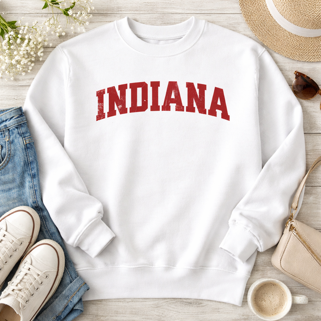 Indiana Hoosiers Rose Bowl Legacy Crewneck – Pigment-Dyed Sweatshirt | Vintage Arch | Indiana-Inspired College Apparel