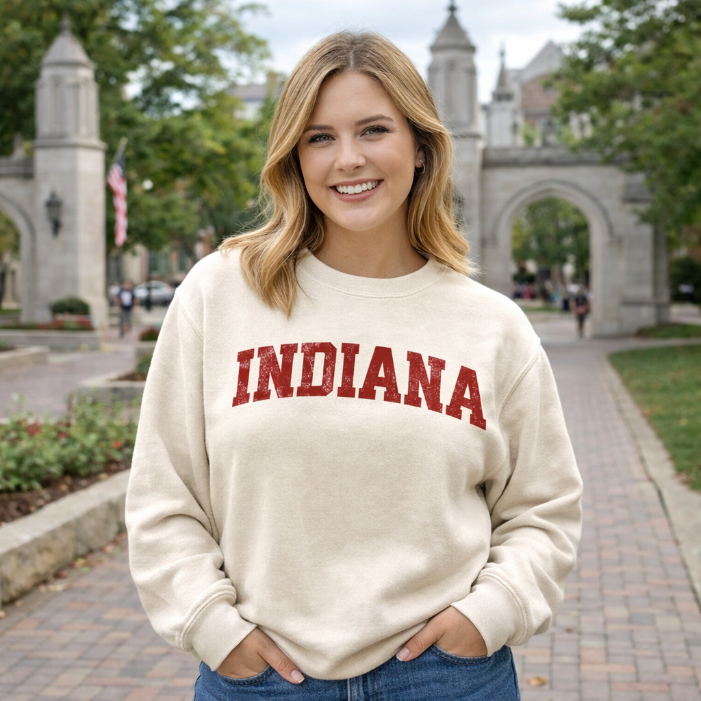 Indiana Hoosiers Rose Bowl Legacy Crewneck – Pigment-Dyed Sweatshirt | Vintage Arch | Indiana-Inspired College Apparel