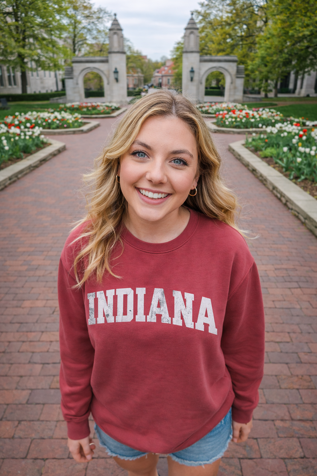 Indiana Hoosiers Rose Bowl Legacy Crewneck – Pigment-Dyed Sweatshirt | Vintage Arch | Indiana-Inspired College Apparel
