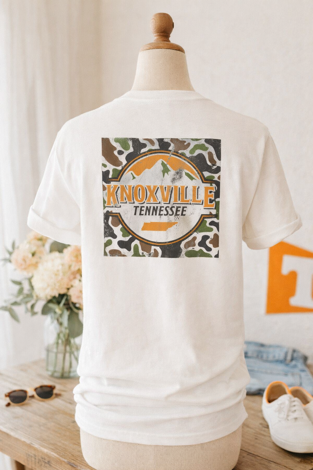 Knoxville Tennessee Vols Country Pocket Tee | Vintage Camo Game Day Shirt | Comfort Colors Knoxville Tee | Southern Tailgate T-Shirt