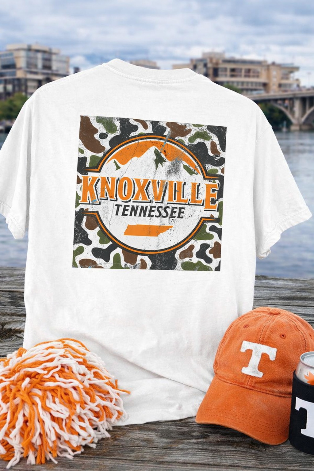 Knoxville Tennessee Vols Country Pocket Tee | Vintage Camo Game Day Shirt | Comfort Colors Knoxville Tee | Southern Tailgate T-Shirt