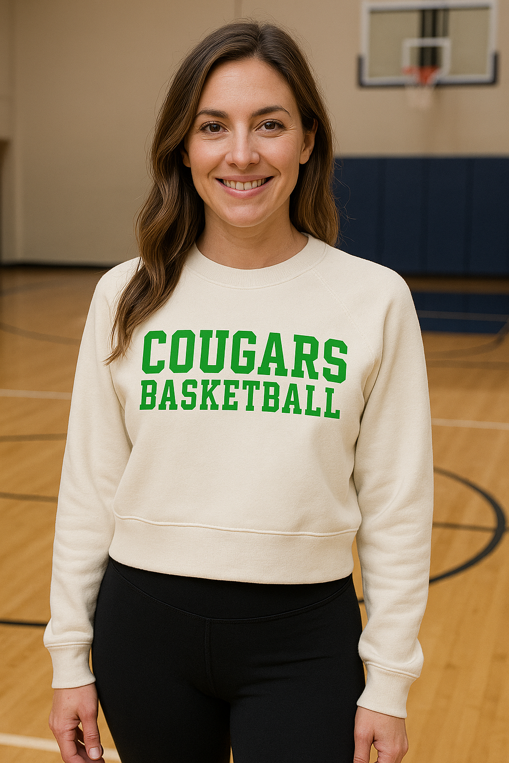 Cougars Retro Court Women's Crop Crew