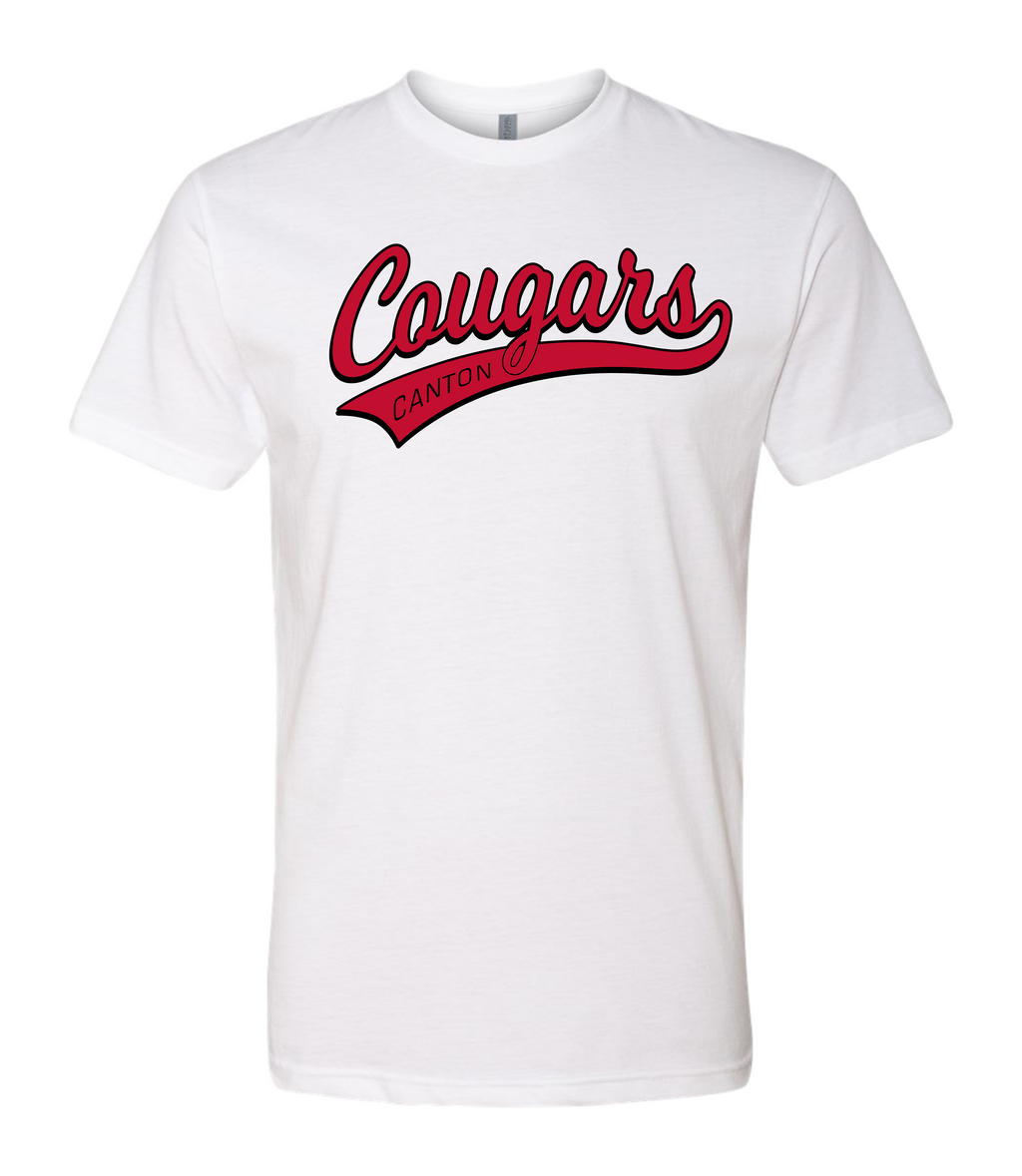 Cougars Baseball Script Tee