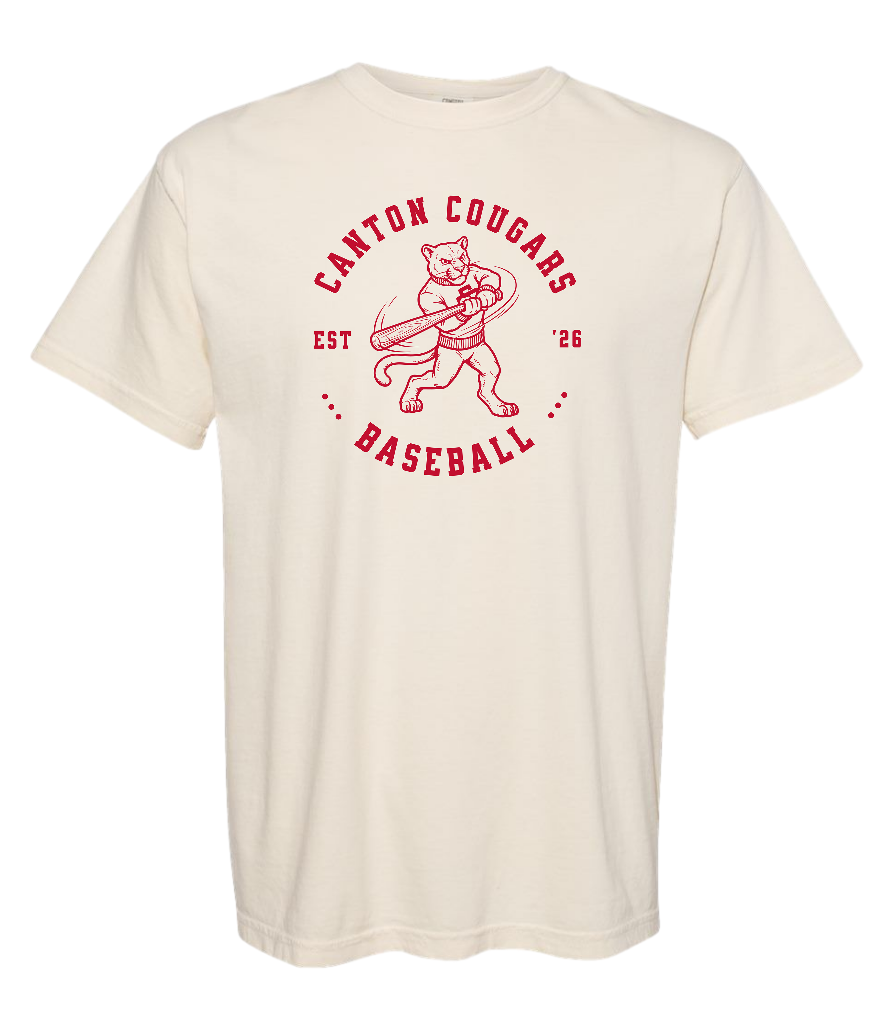 Cougars Baseball Mascot Player Tee