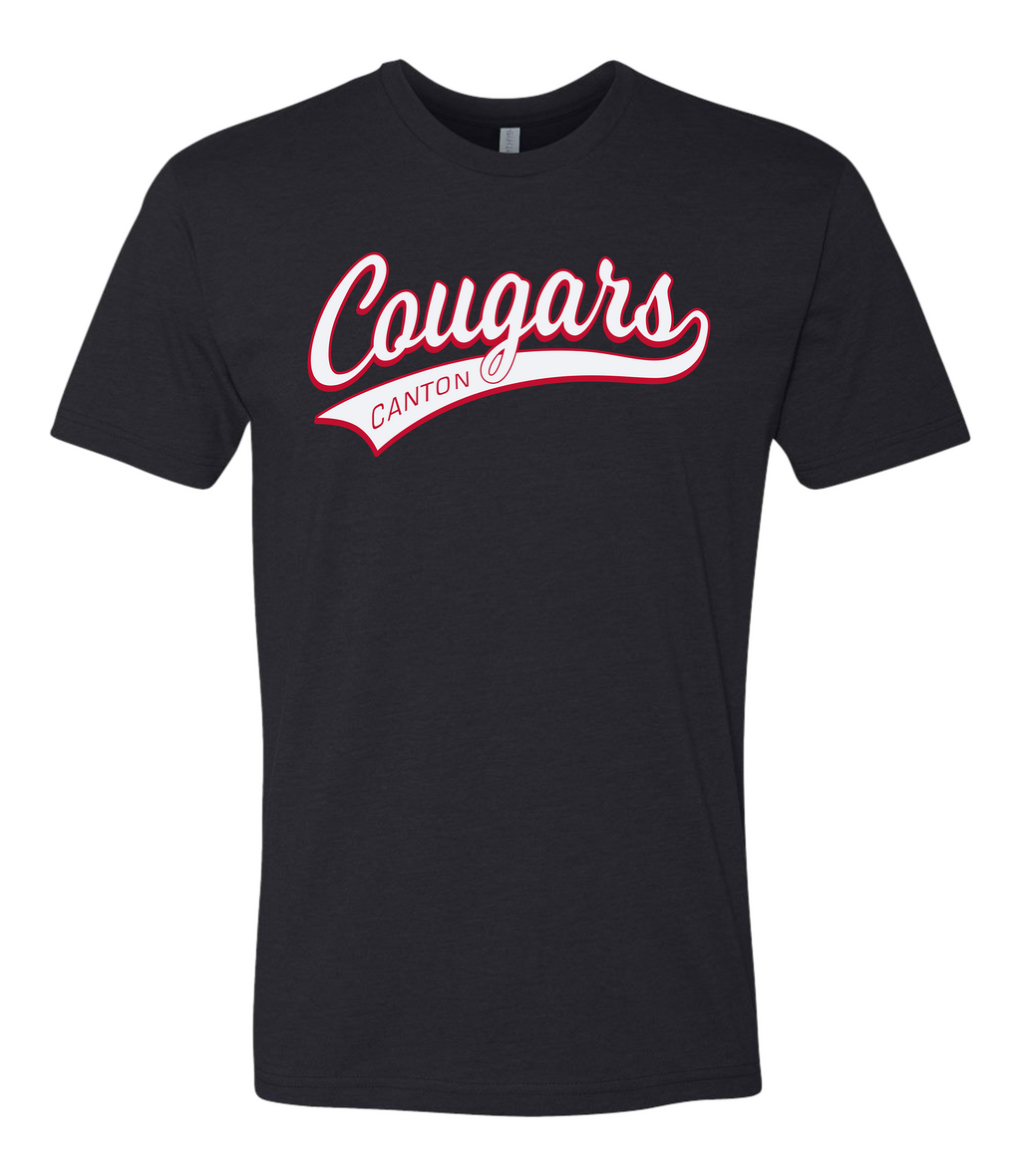 Cougars Baseball Script Tee