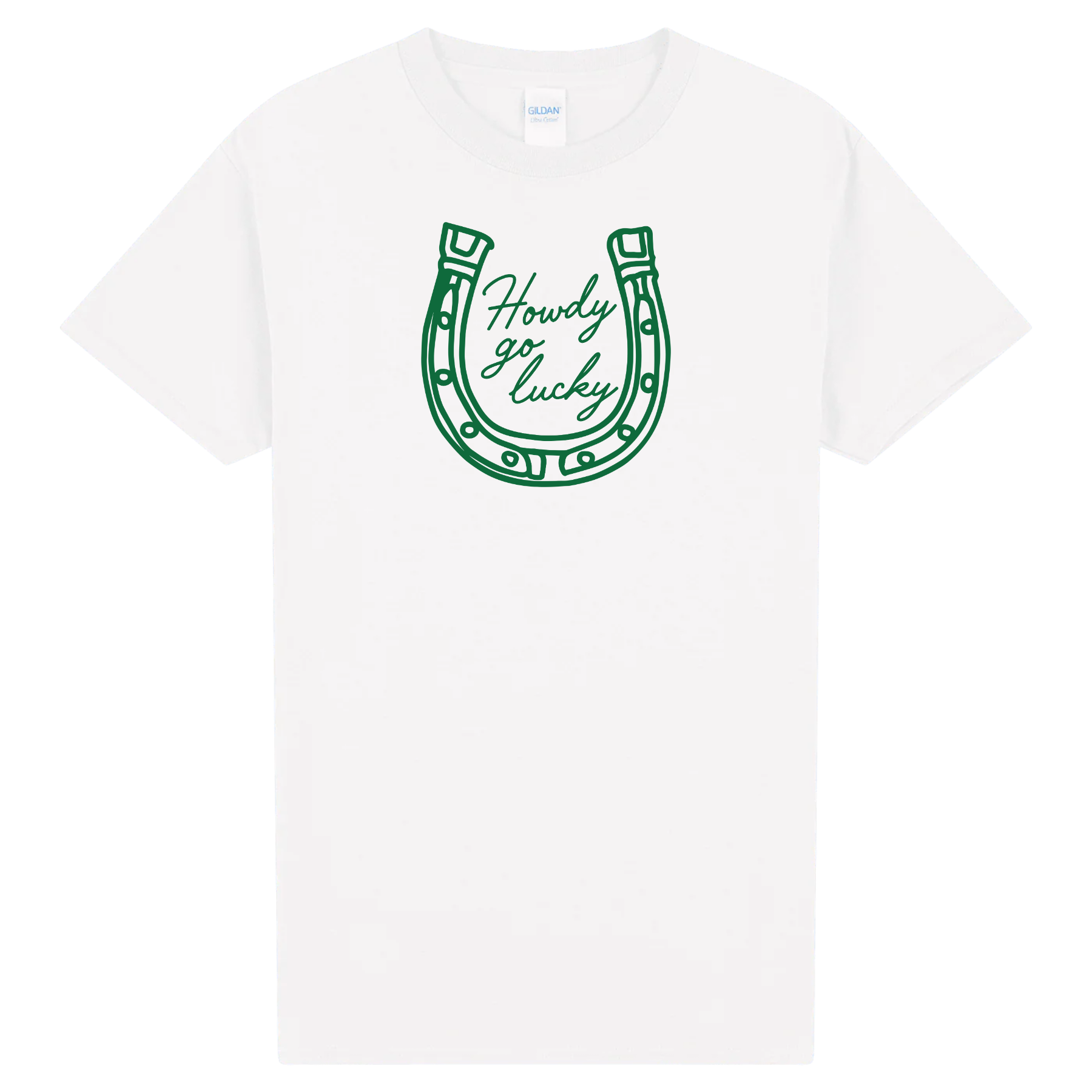 Howdy Go Lucky Shirt, Western St Patricks Day Shirt, Lucky Horseshoe Tee, Cute Cowgirl St Paddy’s Shirt, Country Lucky Graphic Tee