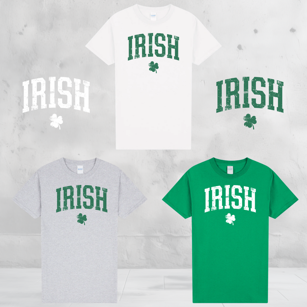 Irish Shamrock Shirt | Vintage Distressed Irish Tee | St Patricks Day Shirt | Lucky Clover Graphic T-Shirt | Irish Pride Green Shirt