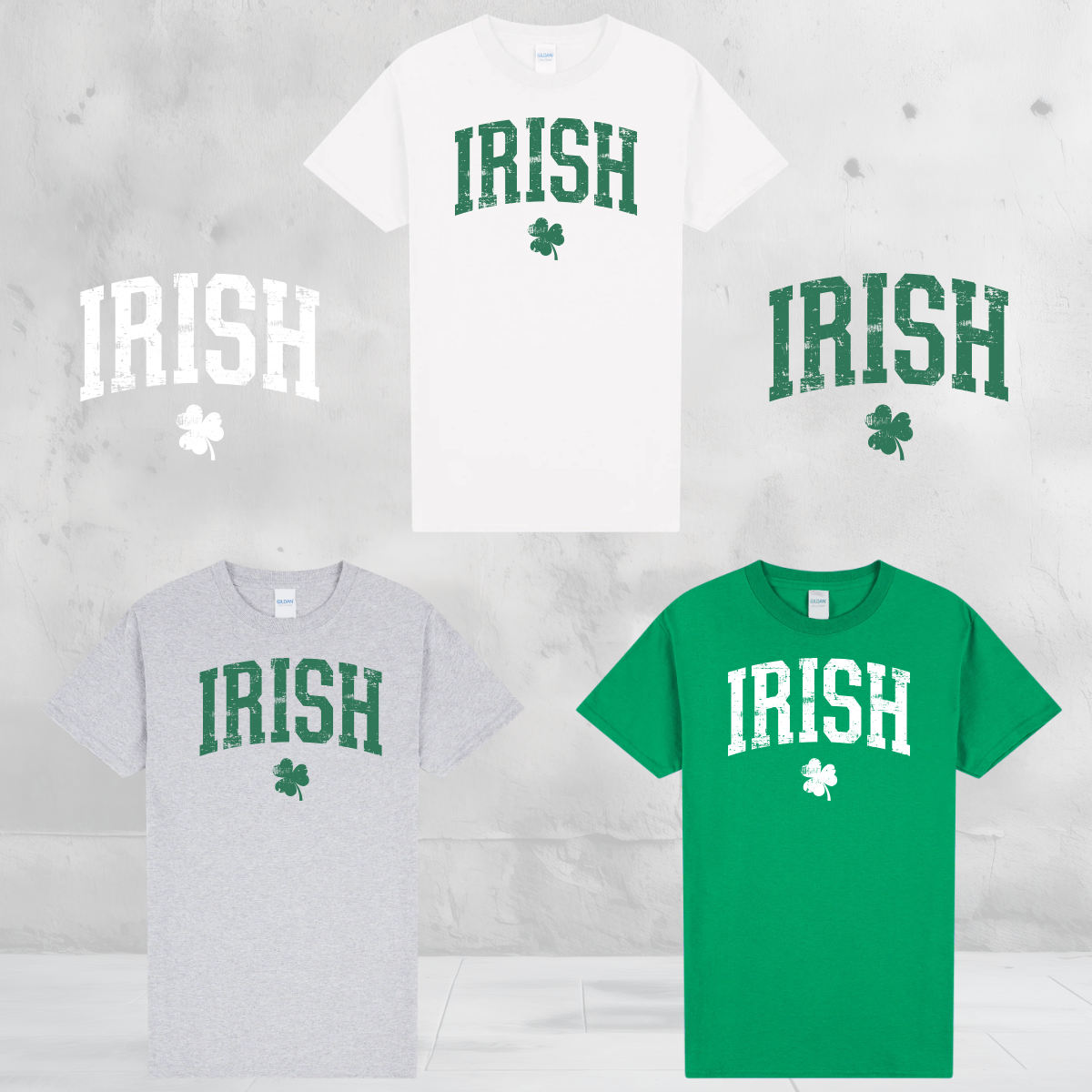Irish Shamrock Shirt | Vintage Distressed Irish Tee | St Patricks Day Shirt | Lucky Clover Graphic T-Shirt | Irish Pride Green Shirt