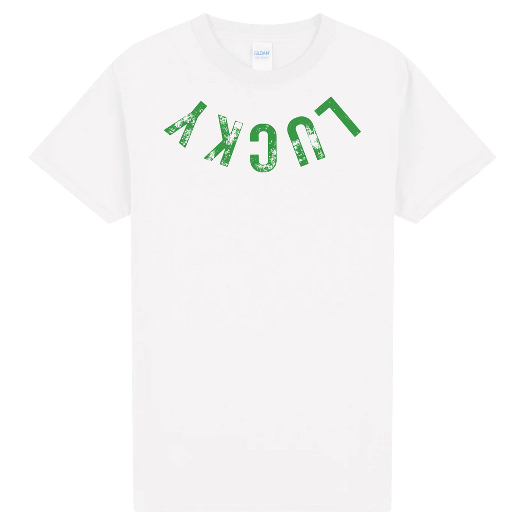 Funny Lucky Shirt – Upside Down Lucky Tee – St Patrick’s Day Graphic Shirt – Distressed Green St Paddy’s Day Shirt – Irish Holiday Top