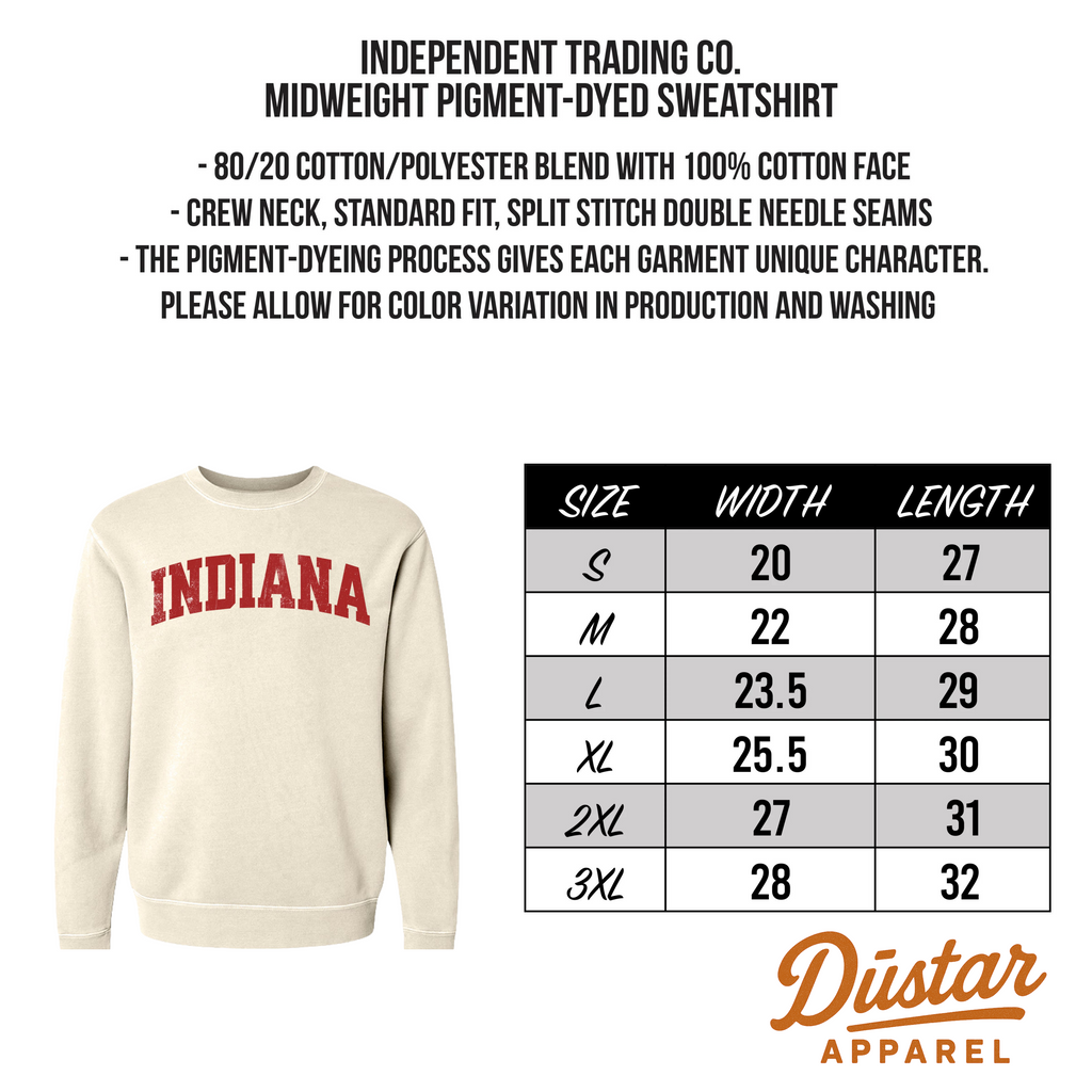 Indiana Hoosiers Rose Bowl Legacy Crewneck – Pigment-Dyed Sweatshirt | Vintage Arch | Indiana-Inspired College Apparel