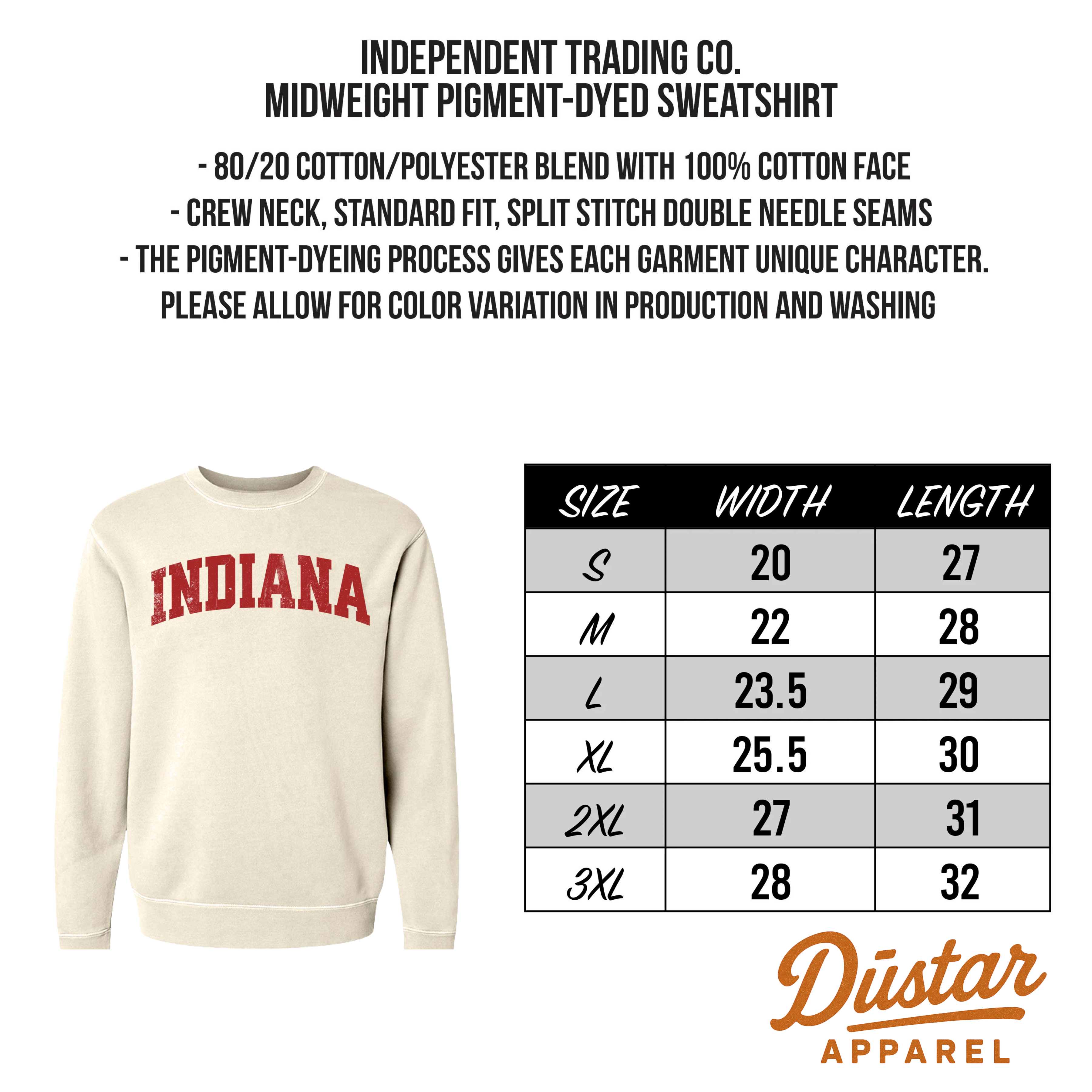 Indiana Hoosiers Rose Bowl Legacy Crewneck – Pigment-Dyed Sweatshirt | Vintage Arch | Indiana-Inspired College Apparel