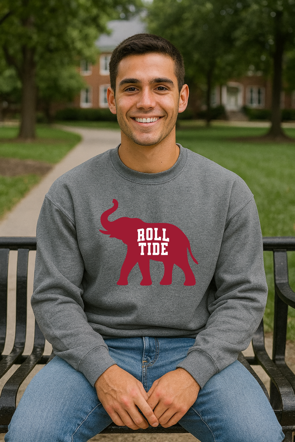Alabama Roll Tide Sweatshirt – Midweight Crewneck | Elephant Graphic | University of Alabama Apparel