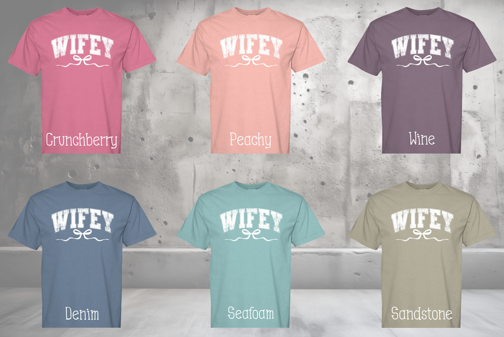 Distressed Wifey Shirt, Gift For My Wife Tee, Newlywed Gift, Bridal Shower Shirt, Honeymoon Outfit, Wedding Gift for Bride