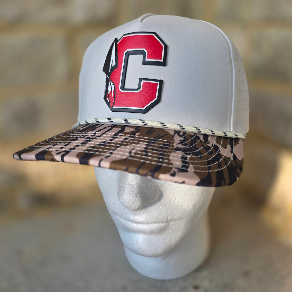 ONE OF ONE // Camo Bill + Laser-Perf School Pride Rope Hat